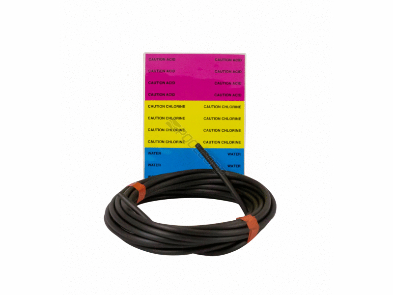 .25"X20' INTELLICHEM BLACK TUBING W/ LABELS