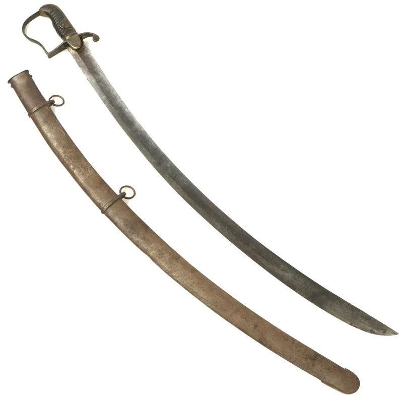 Original European Brass Mounted P-1796 Style Light Cavalry Sabre with Scabbard – Blüchersäbel