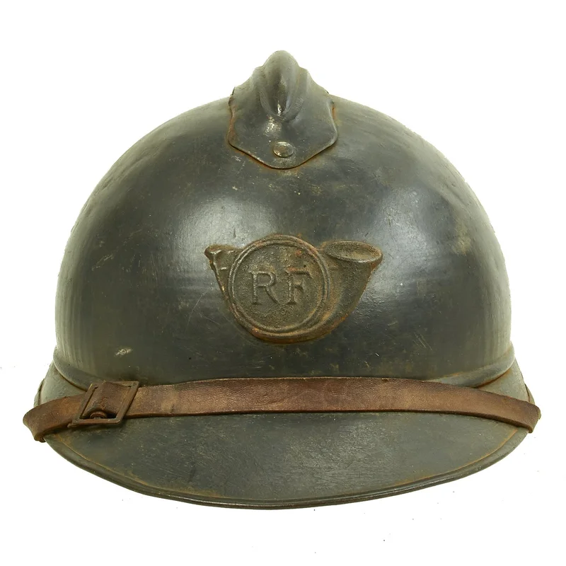 Original French WWI M1915 Adrian Mountain Trooper Chasseurs Helmet with Liner – Horizon Blue